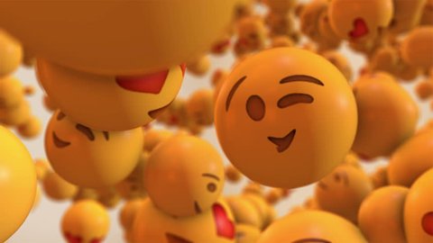 This motion graphics video will brighten anyone's day just like the emojis it features. The clip shows a big crowd of emoji with different facial expressions, flying through the air. Use in your socia
