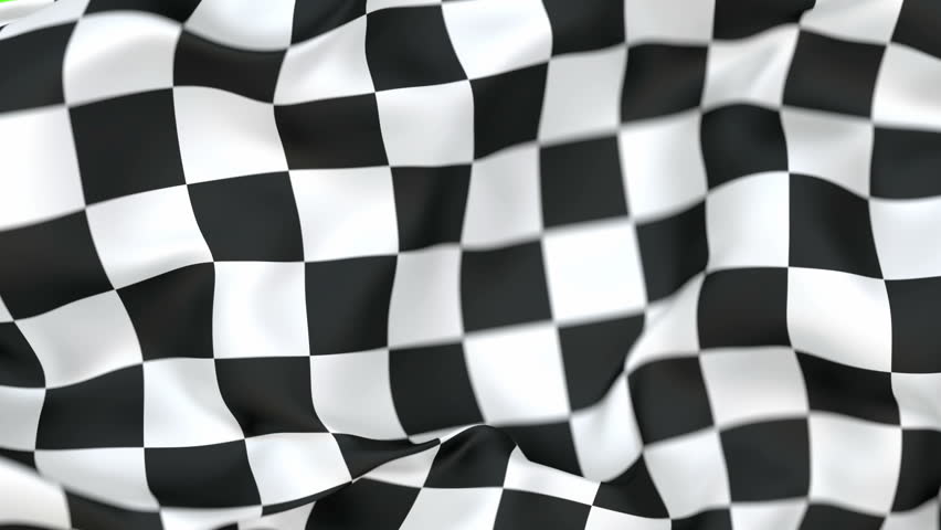 Checkered race flag transition 60 fps 3D animation with alpha matte, shallow depth of field | Shutterstock HD Video #1010831138