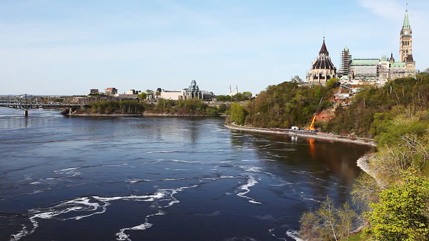 A view along the Ottawa River to Canada