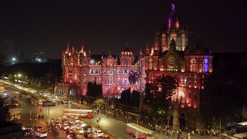 Jan 2018, India, Mumbai, Maharashtra, Chhatrapati Shivaji Maharaj Terminus railway station (CSMT), (formerly Victoria Terminus), UNESCO World Heritage Site