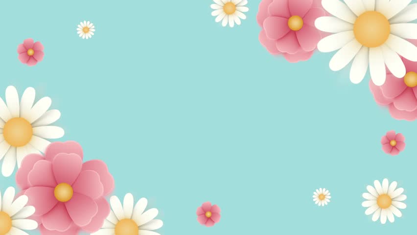 Motion Template with Paper Flowers. Stock Footage Video (100% Royalty
