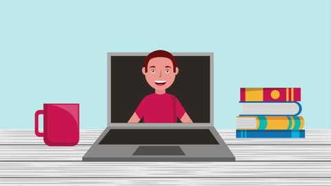 Man Working On Computer Cartoon Vector Stock Vector (Royalty Free ...