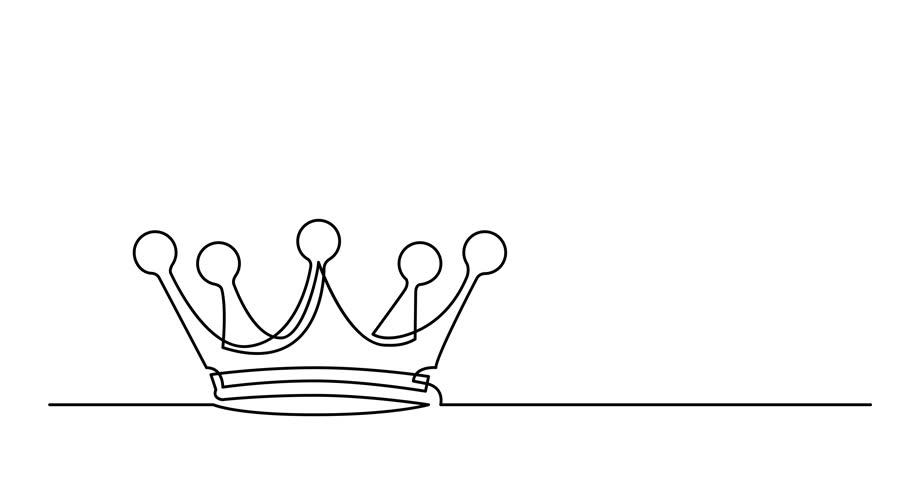 Self drawing animation of one line drawing of isolated vector object - crown Royalty-Free Stock Footage #1010881886