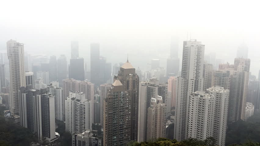 Time lapse of mist over Hong Kong. View from Victoria Peak, a mountain in the western half of Hong Kong Island. It is also known as Mount Austin, and locally as The Peak.