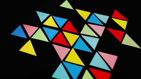 Colorful paper mosaic pattern. Stop motion animation. 4K resolution 库存视频