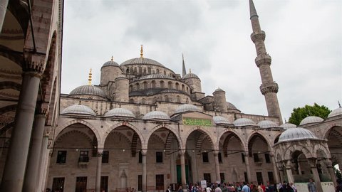 The Blue Mosque Sultan Ahmet Camii Istanbul Turkey timelapse hyperlapse