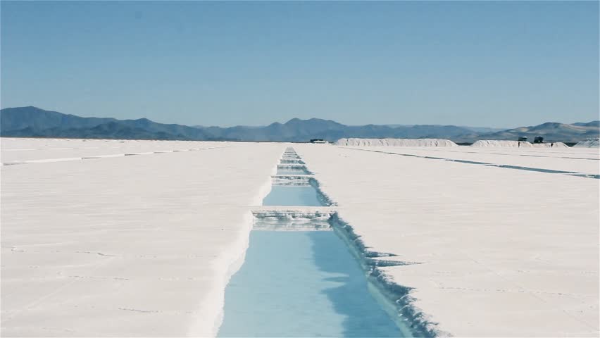 Evaporation Pond for Salt Extraction in Salinas Grandes Salt Flats, Jujuy, Argentina