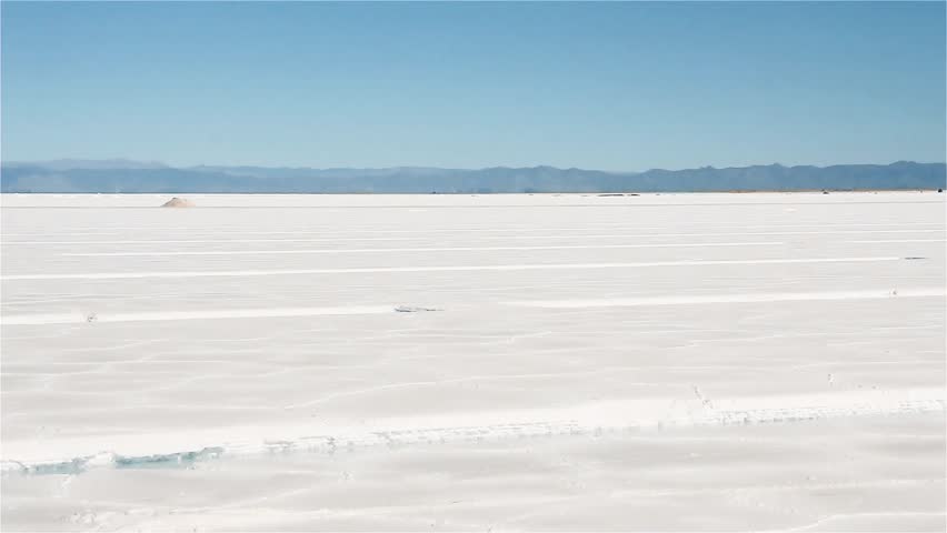 Salt Extraction Area at Salinas Grandes Salt Flats, Jujuy province, Argentina.  Royalty-Free Stock Footage #1010902595