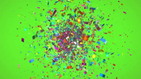 Colourful confetti boom in 4K
