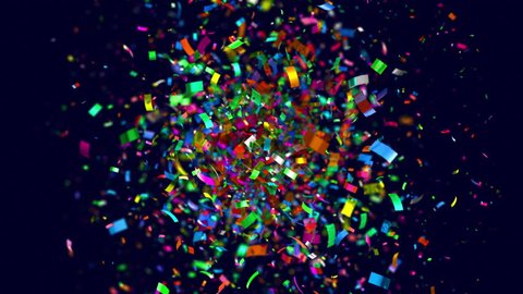 Colourful confetti boom in 4K