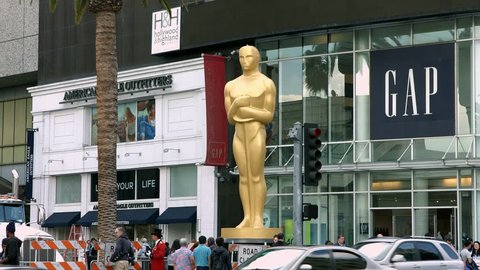 LOS ANGELES, CALIFORNIA, USA - FEBRUARY 23, 2015: Oscar academy award nomination at Dolby Theater in Los Angeles, California, 4K