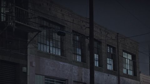 Warehouse Exterior at night in an industrial area