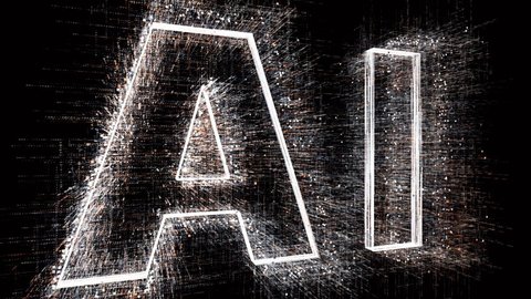4k AI animated word tag cloud,text design animation.The Matrix style binary computer code shaped text design animation,changing from zero to one digits,abstract future tech background.cg_05128_4k