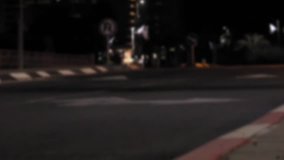 Night traffic. Abstract video. Blurry