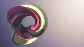 Soft colors 3D curved rainbow donut marshmallow candy seamless loop abstract shape animation background new quality universal motion dynamic animated colorful joyful video footage