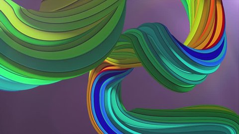 Soft colors 3D curved marshmallow rope candy seamless loop abstract shape animation background new quality universal motion dynamic animated colorful joyful video footage