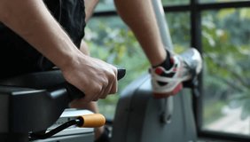 recumbent bike gym in fitness center, sport training close up, workout for legs - Powered by Shutterstock - Get 15% off with code: PIKWIZARD15