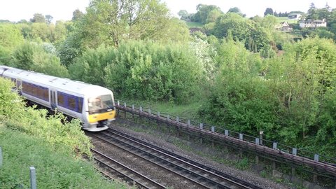 Chiltern Railways train passing by in Hertfordshire countryside