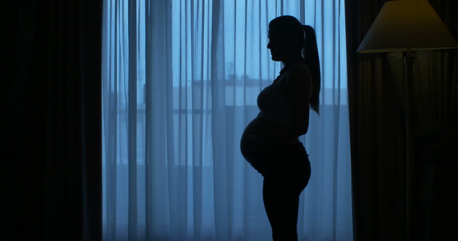 Video Stok Beautiful Pregnant Woman Caressing Her Belly (100% Tanpa Royalti...