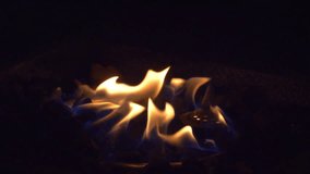 Professional video of Fire flames on the darkness in Slow motion 