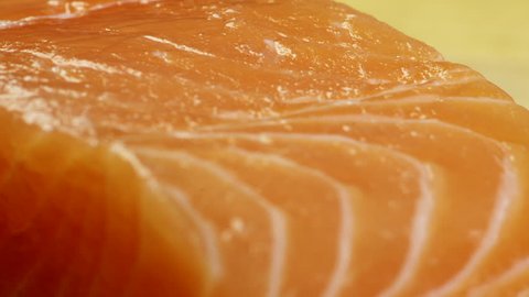 view footage fresh salmon turn aroun