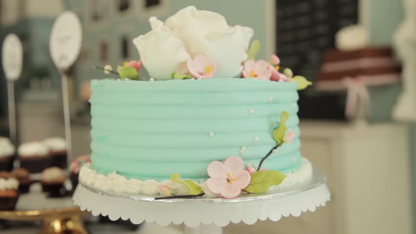 shot-of-light-blue-cake-stock-footage-video-100-royalty-free