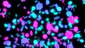 Disco Particles Background with Lights. Neon Particles