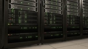 Data center server racks blinking LED lights - Powered by Shutterstock - Get 15% off with code: PIKWIZARD15