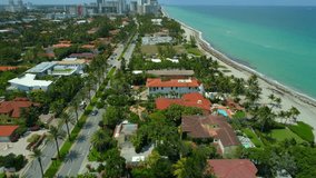 Aerial Miami homes of the rich and famous drone footage 4k