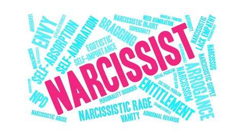 Narcissist word cloud on a white background.