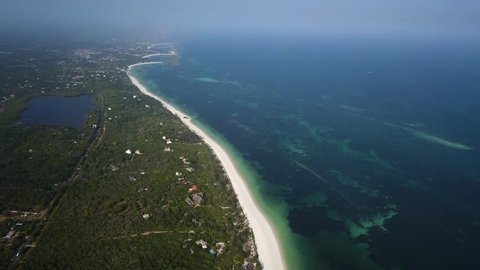 Long beach in Africa from the top