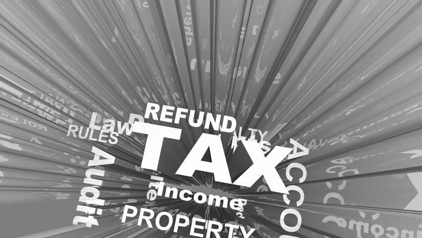 Tax Return Refund Accounting Words Collage 3d Render Animation Royalty-Free Stock Footage #1011012893