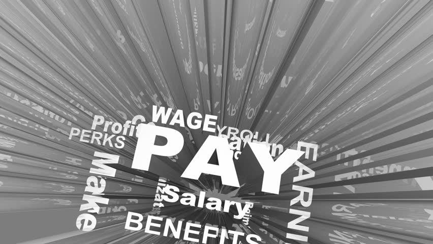 Pay Income Earning Wage Salary Work Words 3d Render Animation Royalty-Free Stock Footage #1011012926