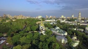 Aerial view of Kiev-Pechersk Lavra Ukrainian Orthodox Monastery