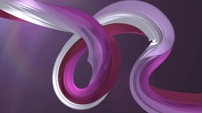 Soft colors 3D curved purple marshmallow rope candy seamless loop abstract shape animation background new quality universal motion dynamic animated colorful joyful video footage