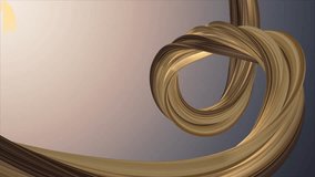 Soft colors 3D curved golden marshmallow rope candy seamless loop abstract shape animation background new quality universal motion dynamic animated colorful joyful video footage