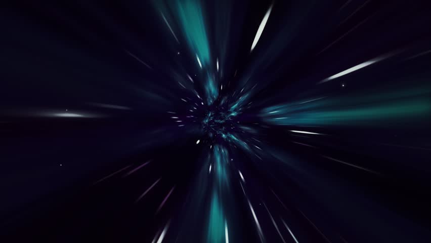 Seamless loop of interstellar travel through a dark blue wormhole filled with stars. Space journey through time continuum. Warp in science fiction black hole vortex hyperspace tunnel Royalty-Free Stock Footage #1011029744