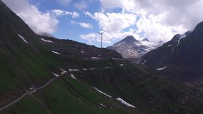 Top View of Mountain Peak on Nufenen Pass in Valais Canton, Switzerland