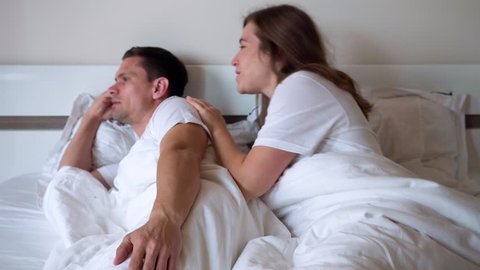 Wife Asks Forgiveness From Her Husband - She Talks Kindly To Him And Apologizes Lying In Bed In The Evening