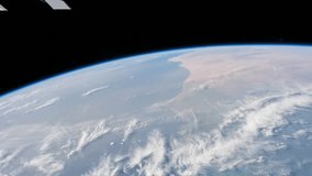 Beautiful time lapse of over the Earth from International Space Station behind a dusty window. Earth maps and images courtesy by Nasa.