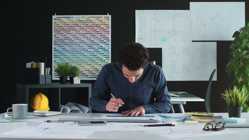 Architect working in office