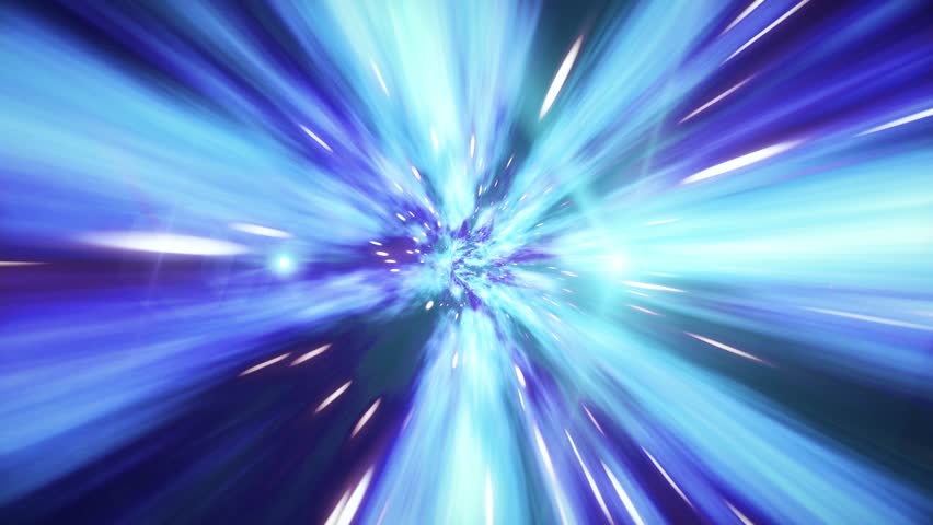 Seamless loop of interstellar travel through a blue wormhole filled with stars. Space journey through time continuum. Warp in science fiction black hole vortex hyperspace tunnel. Slow version Royalty-Free Stock Footage #1011085070