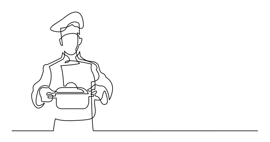 Self drawing simple animation of single continuous one line drawing ...
