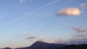 The sky is at sunset time. Mount Hoch, Slovakia, Low Tatras. Time Leps video, HD.