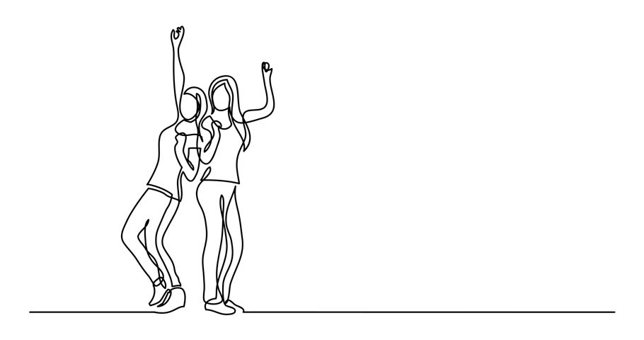 Draw your line. One line dance. continuous line draw music.