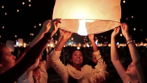 Manchester - England, June 2017. People celebrate lantern fetival, Peace Festival of the World.