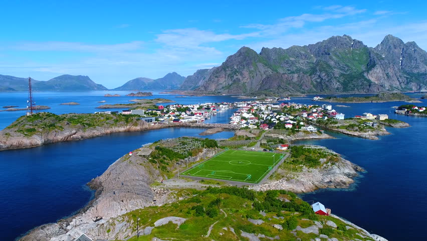 Henningsvaer Stadium. Lofoten Islands. Norway. One Of The Most ...