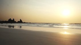 Dramatic sunset on Goa beach 
