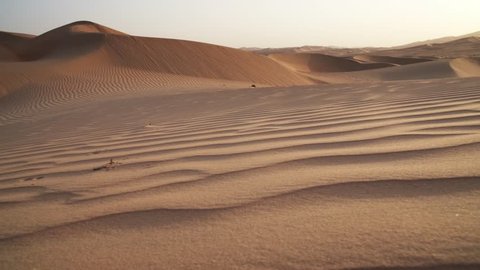 Beautiful Rub al Khali desert at sunrise United Arab Emirates stock footage video