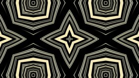 Black background with rotating outline pattern. Kaleidoscopic video loop. Golden geometric shapes. Luxury background concept. Full rotation cycle is 6 seconds.